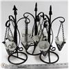 Image 1 : SET OF 3 WROUGHT IRON CANDLE STANDS