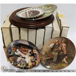 BOX OF ASSORTED COLLECTORS PLATES INCL KNOWLES,