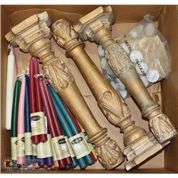 BOX W/A SET OF 3 HAND CARVED CANDLE