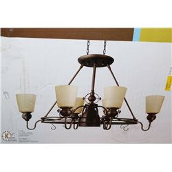 NEW IN BOX BRONZE CHANDELIER LIGHT FIXTURE