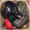 Image 1 : BOX OF ASST POTS/PANS INCL ROASTERS, WOK & MORE
