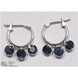#1-10KT WHITE GOLD BLUE SAPPHIRE EARRINGS