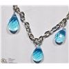 Image 2 : #2-10KT WHITE GOLD BLUE TOPAZ BRACELET