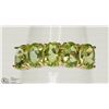 Image 1 : #4-10KT WHITE GOLD FIVE PERIDOT RING