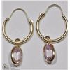 Image 1 : #5-14KT YELLOW GOLD SAPPHIRE DROP EARRINGS