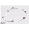 Image 1 : #6-10KT W.GOLD PINK&PURPLE SAPPHIRE BRACELET