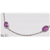 Image 2 : #6-10KT W.GOLD PINK&PURPLE SAPPHIRE BRACELET