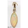 Image 1 : #7-14KT YELLOW GOLD OPAL & DIAMOND PENDANT