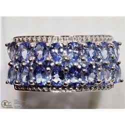 #9-STERLING SILVER TANZANITE RING