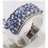 Image 2 : #9-STERLING SILVER TANZANITE RING