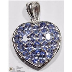 #10-ST SILVER TANZANITE HEART SHAPE PENDANT