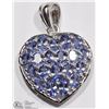 Image 1 : #10-ST SILVER TANZANITE HEART SHAPE PENDANT