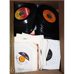 BOX OF 45 RPM RECORDS INCL ROLLING STONES