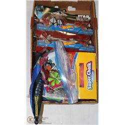 FLAT OF NEW CHILDREN'S TOYS,HOTWHEELS STAR WARS,