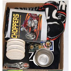 BOX W/ HARLEY DAVIDSON COASTERS, HARLEY