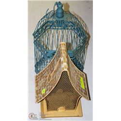 LOT OF 2 METAL BIRD HOUSES