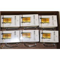 6 NEW "ORIGINAL 16" GLASS BEER MUGS IN BOXES
