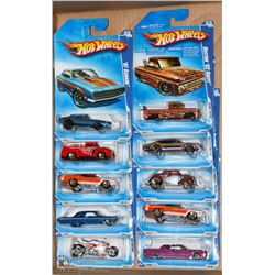 FLAT OF 10 ASSORTED HOT WHEEL COLLECTOR CARS