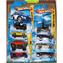 FLAT OF 8 ASSORTED HOT WHEEL COLLECTOR CARS