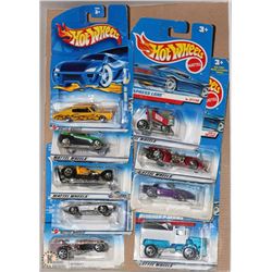 FLAT OF 9 ASSORTED HOT WHEEL COLLECTOR CARS