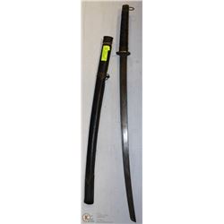 VINTAGE SAMURAI SWORD W/ LEATHER WRAP HANDLE &