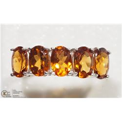 #18-10KT W.GOLD MADEIRA CITRINE FIVE OVAL RING
