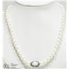 Image 1 : #20-ST SILVER CLASP PEARL & CUBIC NECKLACE