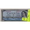 Image 1 : 1954 CANADIAN DEVILS FACE $5 DOLLAR BILL