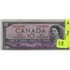 Image 1 : 1954 CANADIAN DEVILS FACE $10 DOLLAR BILL