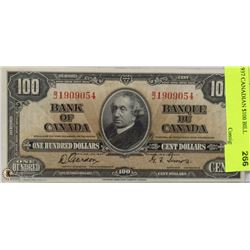 1937 CANADIAN $100 BILL