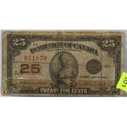 1923 CANADIAN SHINPLASTER