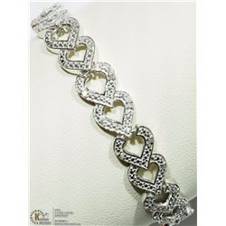 #22-ST SILVER DIAMOND HEART SHAPE BRACELET