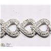 Image 2 : #22-ST SILVER DIAMOND HEART SHAPE BRACELET