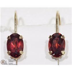 #26-10KT YELLOW GOLD GARNET EARRINGS