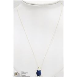 #27-14KT Y.GOLD BLUE SAPPHIRE PENDANT W/CHAIN