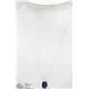 Image 1 : #27-14KT Y.GOLD BLUE SAPPHIRE PENDANT W/CHAIN