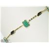 Image 1 : #28-14KT Y.GOLD BLUE SAPPHIRE & EMERALD BRACELET