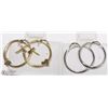 Image 1 : #30-14KT Y&W GOLD 2 PAIRS OF HOOPS EARRINGS