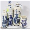 Image 1 : 4 DELFT BLUE PIECES INCL3 BOTTLE DECANTERS, W/