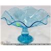 Image 1 : LARGE BLUE FLUTED GLASS BOWL