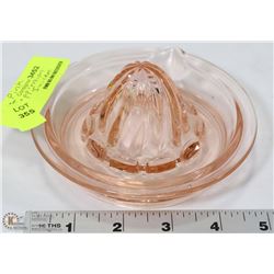 VINTAGE PINK DEPRESSION GLASS JUICER