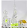 Image 1 : LOT OF 3 ESTATE GLASS PERFUME BOTTLES