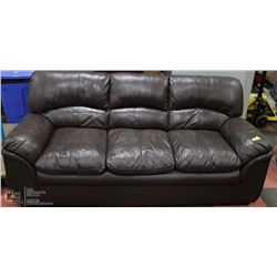 ESTATE BROWN BONDED LEATHER SOFA 77" X 36"