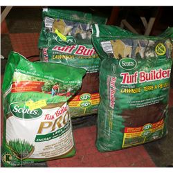 3 BAGS OF TURF BUILDER LAWN SOIL/FOOD