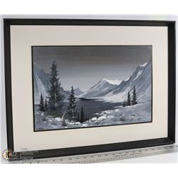 ESTATE FRAMED MOUNTAIN SCENE PAINTING