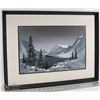 Image 1 : ESTATE FRAMED MOUNTAIN SCENE PAINTING