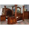 Image 1 : DELUXE CARVED STYLE 4 POST QUEEN SIZE BEDROOM