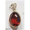Image 1 : #34-14KT YELLOW GOLD GARNET & DIAMOND PENDANT