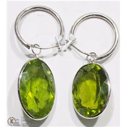 #35-14KT WHITE GOLD PERIDOT EARRINGS