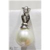 Image 1 : #37-18KT WHITE GOLD PEARL & DIAMOND PENDANT